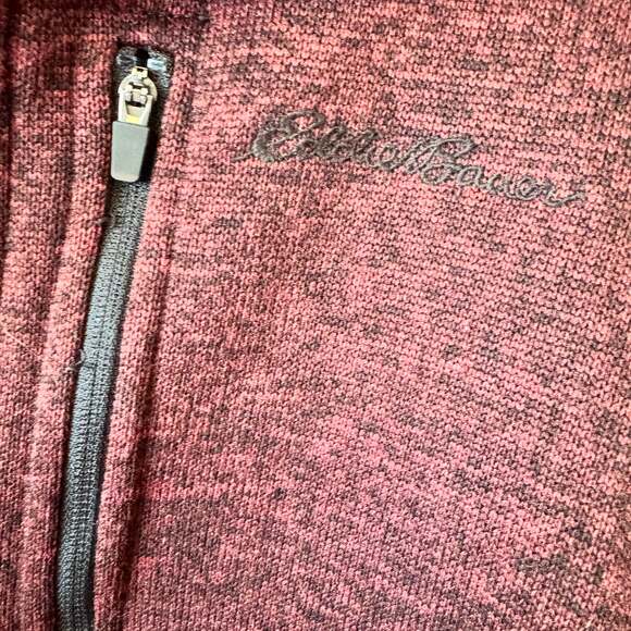 Eddie Bauer Men’s XL 1/4 Zip Fleece Pullover – Maroon Heather, Soft Sherpa Linin - Picture 4 of 4